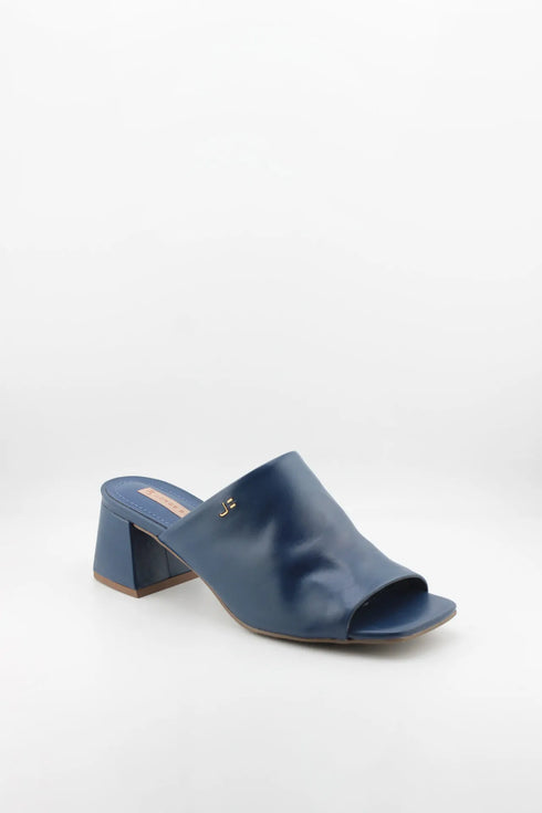 Jorge Bischoff Elegant Leather Block Heel Mules